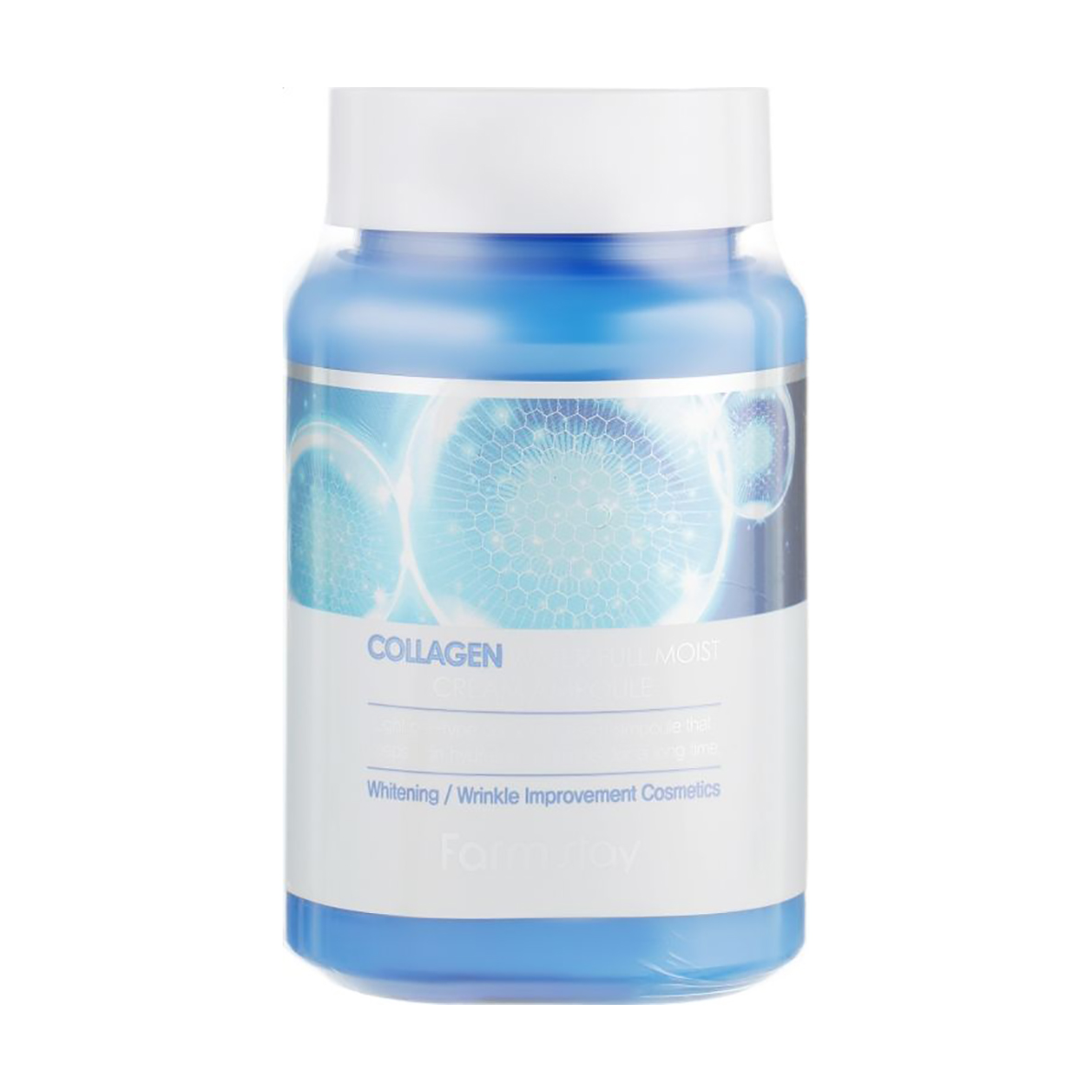 Зволожувальна крем-сироватка для обличчя FarmStay Collagen Water Full Moist Cream Ampoule з колагеном, 250 мл
